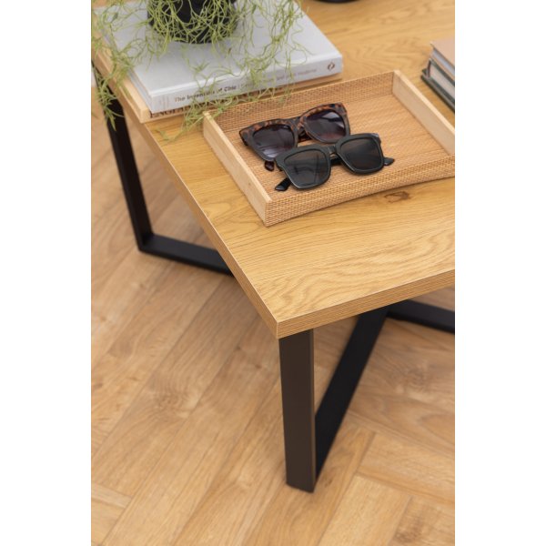 Amble soffbord 75 x 75 cm - Ek/svart