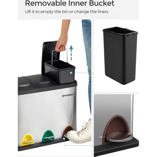 Maiken soptunna 24 l - Silver