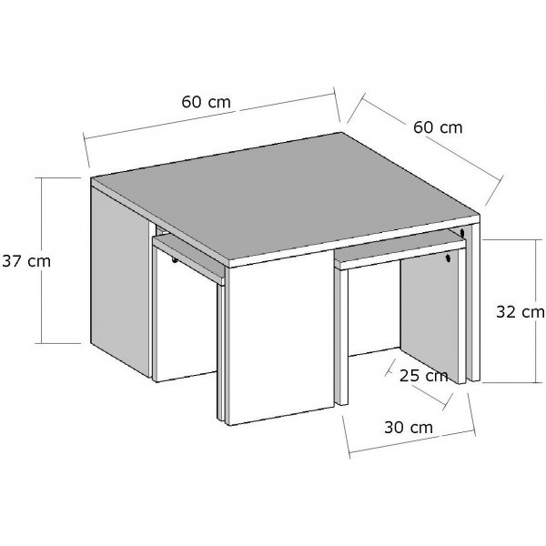 Ensemble de table basse Annabelle - Chêne saphir Ensemble de table basse Annabelle - Chêne saphir