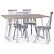 Groupe de restauration Edge; Table  manger en HPL blanc 140x90 cm avec 4 chaises cannes grises Dalsland
