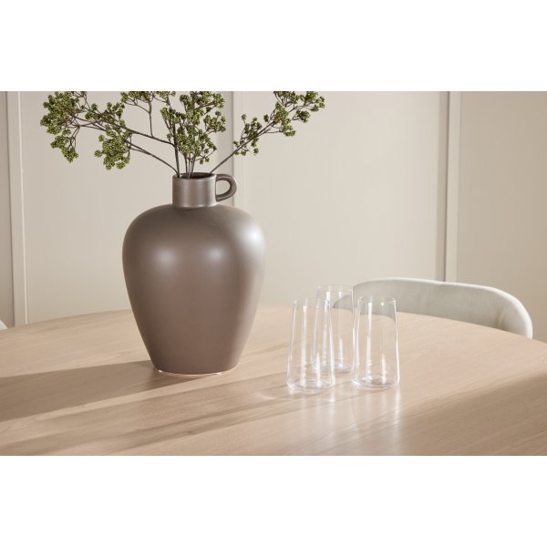 Matbord Flora med 4 st Lilja stolar - Beige/whitewash + 3.00 x Mbeltassar