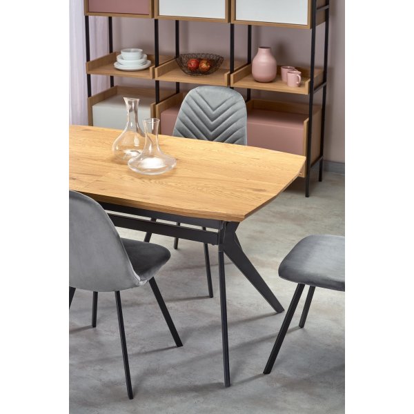 Table  manger Assis 140-180 x 80 cm - Chne/noir