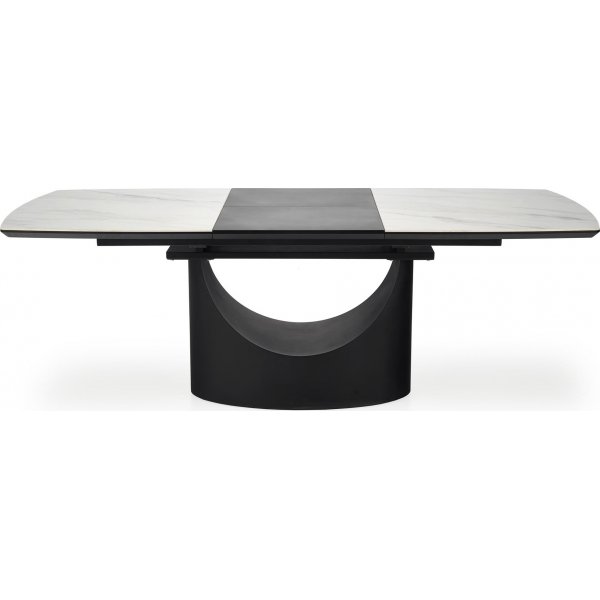 Table à manger Osman 160-220 x 90 cm - Marbre blanc/noir Table à manger Osman 160-220 x 90 cm - Marbre blanc/noir