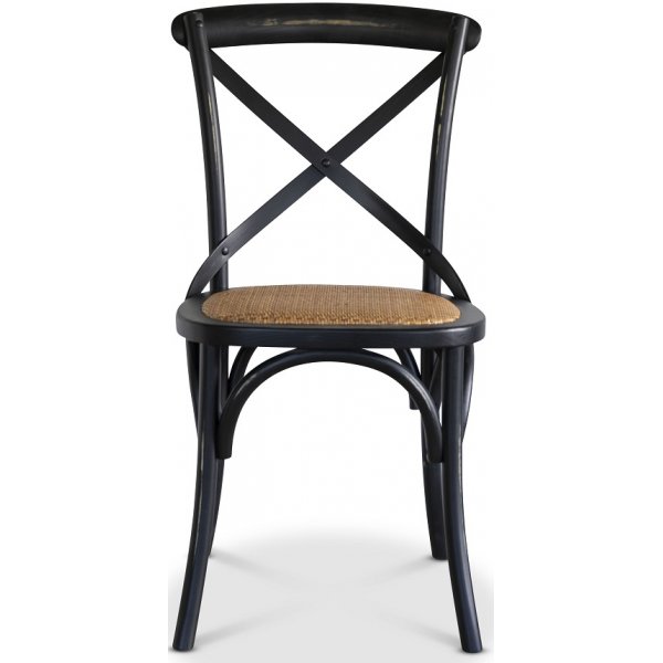 Stol svart med rottingsits - Gaston + Mbeltassar