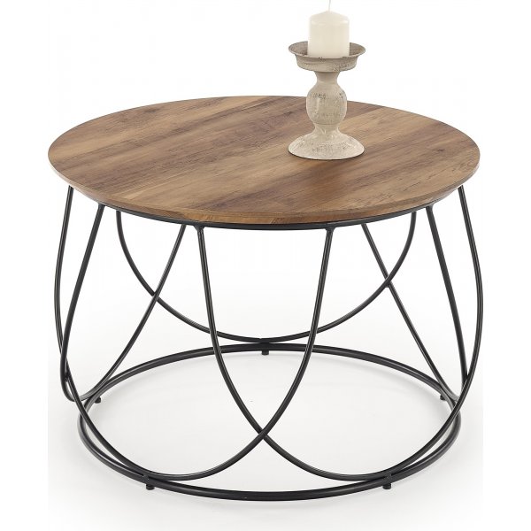 Bobby soffbord Ø60 cm - Valnöt/svart Bobby soffbord Ø60 cm - Valnöt/svart