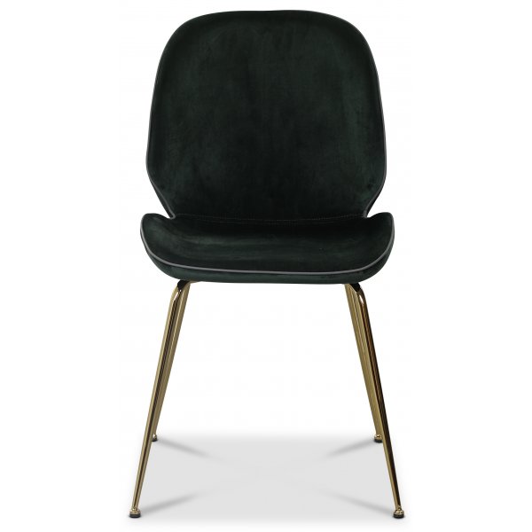 Deco velvet stol - Grn / Mssing