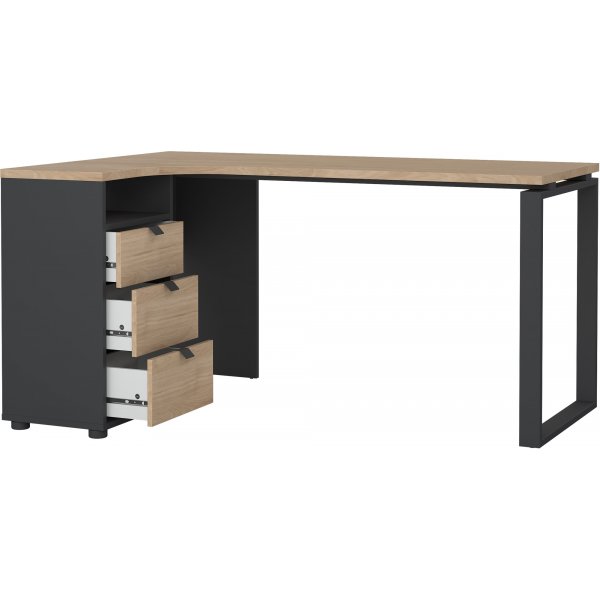 Bureau d\\\'angle Sign - Gris mat/hickory