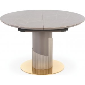 Muscat matbord 120-160 x 120 cm - Grå marmor/ljusgrå/guld