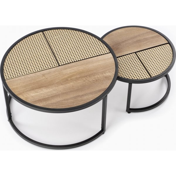 Garmina soffbord Ø50 cm - Beige/svart Garmina soffbord Ø50 cm - Beige/svart