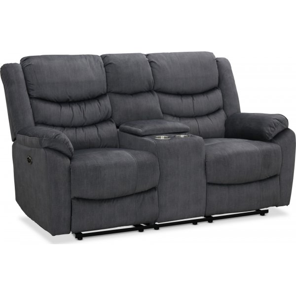 Tampa elektrisk 2-sits reclinersoffa+konsol - Gr tyg