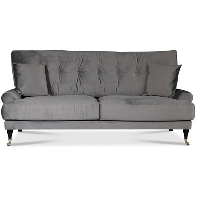 Adena 2-sits soffa i gr sammet