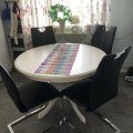 Kundbild Matbord f�rl�ngningsbart 106-141 cm vit: Bordet i mitt k�k, s� h�r bra blev...