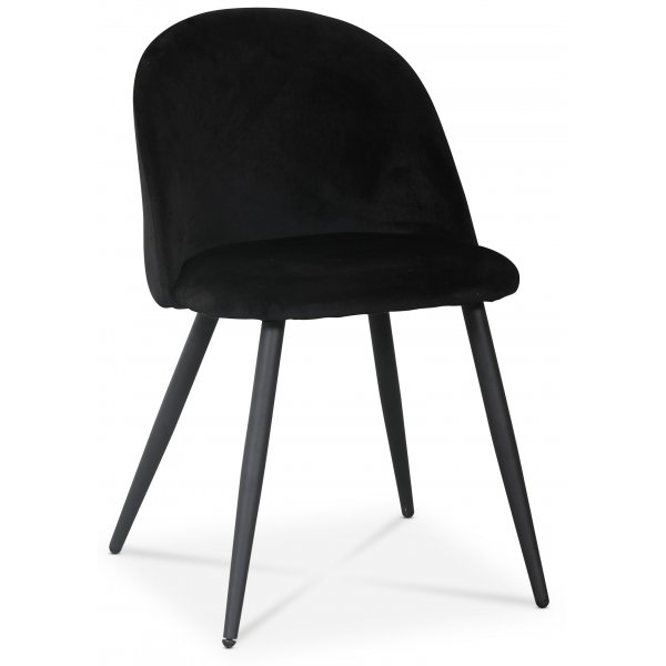 Alice stol - Svart sammet / Svarta ben