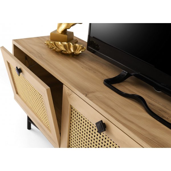 Banc multimdia Alcazar 180 cm - Chne/noir