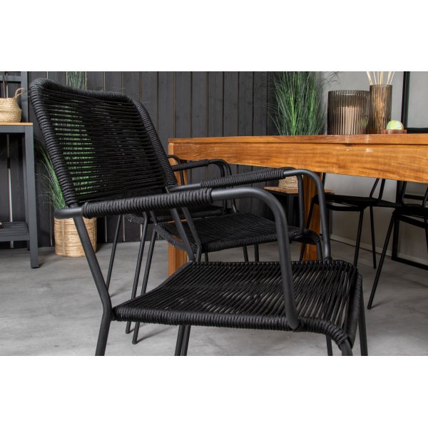 Lindos matstol - Svart Lindos matstol - Svart