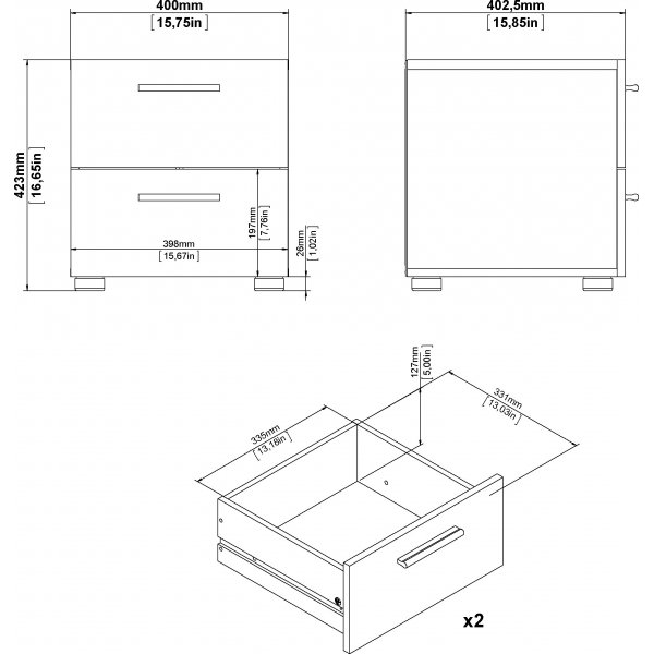 Pepe nachtkastje - Eiken