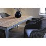 Matgrupp Alva: Matbord i teak/ Galvaniserat stl med 6 st Mercury ftljer i gr konstrotting