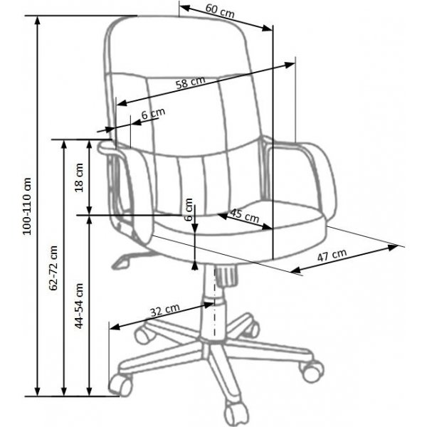 Chaise de bureau Ian en cuir artificiel noir