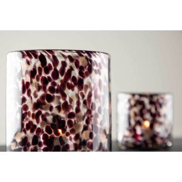 Glora lykta 12 cm - Svart/Vit