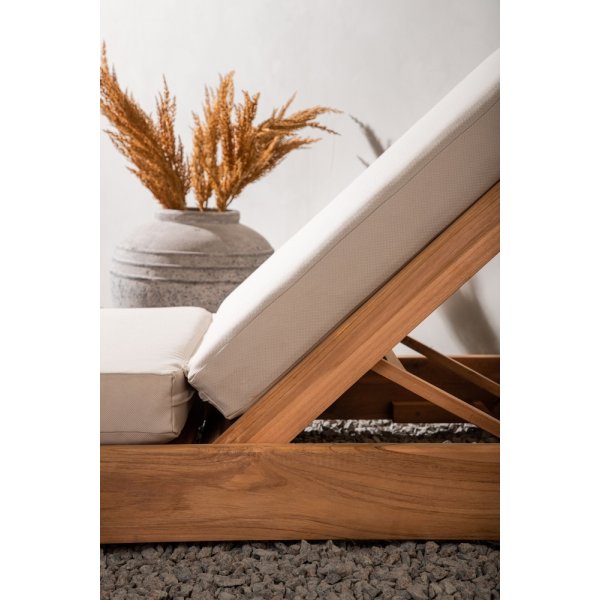 Kenya solsäng - Beige/Teak Kenya solsäng - Beige/Teak