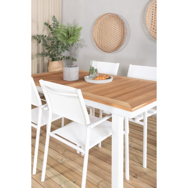 Panama utematgrupp med 4 st Santorini stolar - Natur/Vit Panama utematgrupp med 4 st Santorini stolar - Natur/Vit