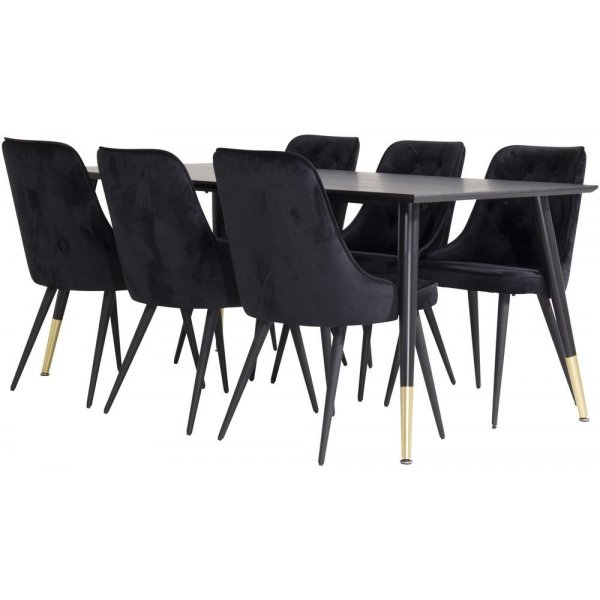 Alice Deluxe matstol - Svart sammet