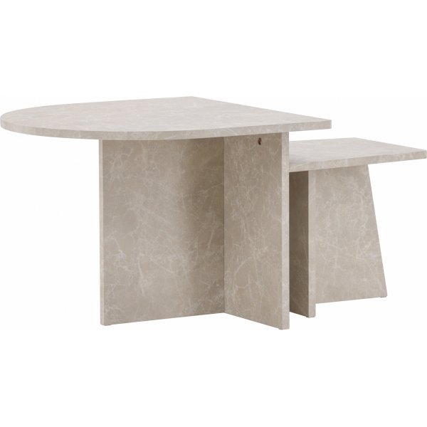 Sala salontafel 40/60 x 40/60 cm - Beige marmerlook Sala salontafel 40/60 x 40/60 cm - Beige marmerlook