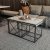 Ravina soffbord 45/100 x 45/50 cm - Vit marmor/svart