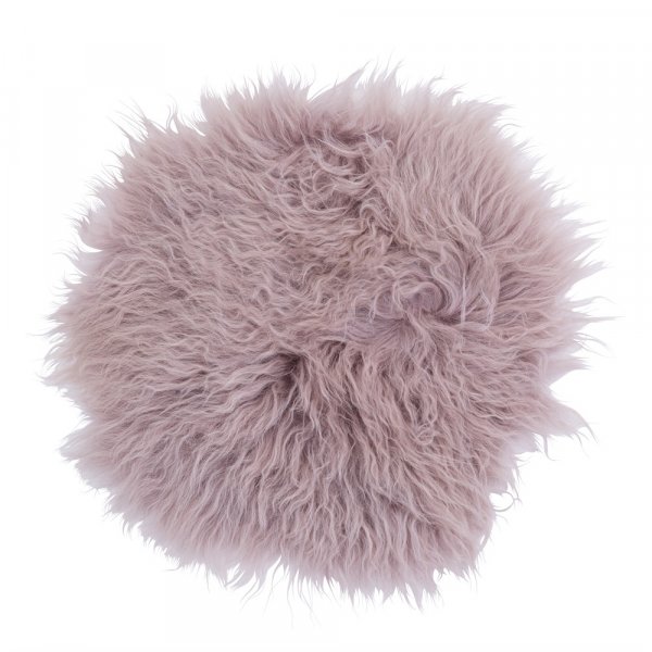 Coussin de chaise Tibet peau de mouton - Rose poudr