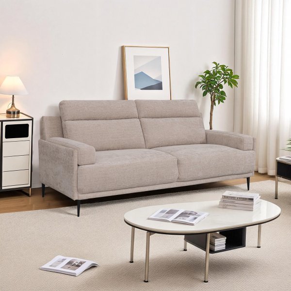 Amsterdam soffa 3-sits beige 208 cm Amsterdam soffa 3-sits beige 208 cm