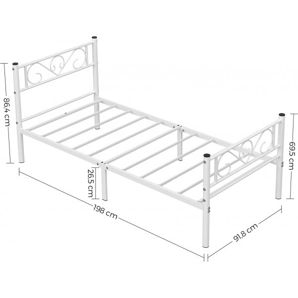 Jutland sängram 90x190 cm - Vit Jutland sängram 90x190 cm - Vit