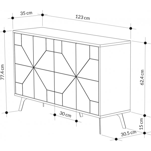 Buffet Dune 123 cm - Chêne Buffet Dune 123 cm - Chêne