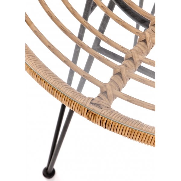 Falcon eettafel Ø79 cm - Rotan/zwart Falcon eettafel Ø79 cm - Rotan/zwart