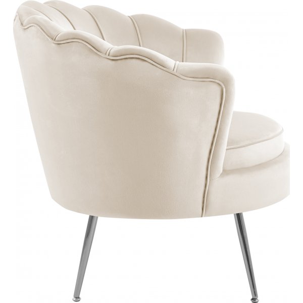 Fauteuil in beige fluweel - Kingsley Fauteuil in beige fluweel - Kingsley