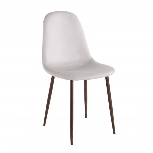 Olmo matbord 90 cm i valnt/svart med 4st Alfred matstol i beige sammet och valnt ben