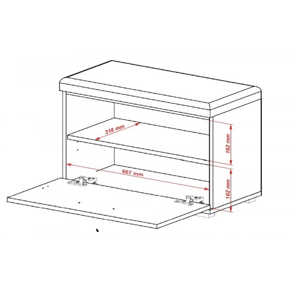 Meuble à chaussures Abdel avec assise - Chêne Sonoma Meuble à chaussures Abdel avec assise - Chêne Sonoma