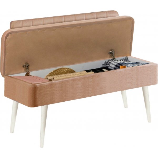 Banc Vina avec dossier - Blanc/pierre