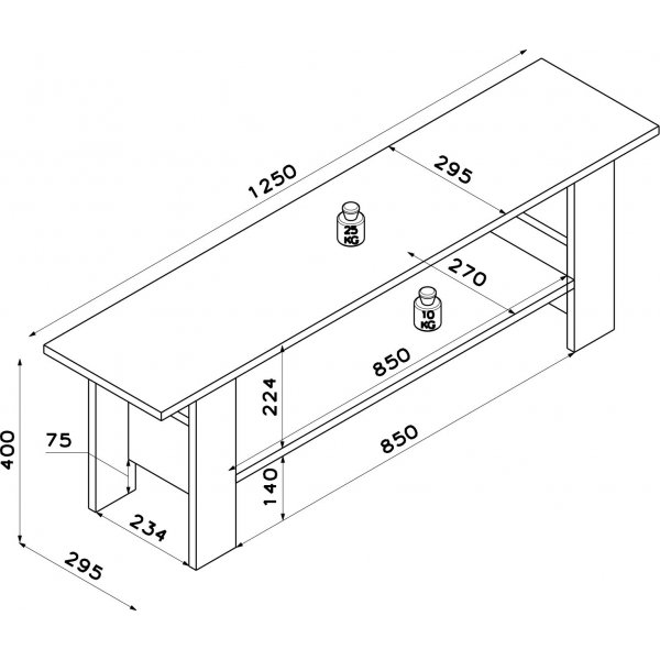 Nero TV-bänk - Vit Nero TV-bänk - Vit