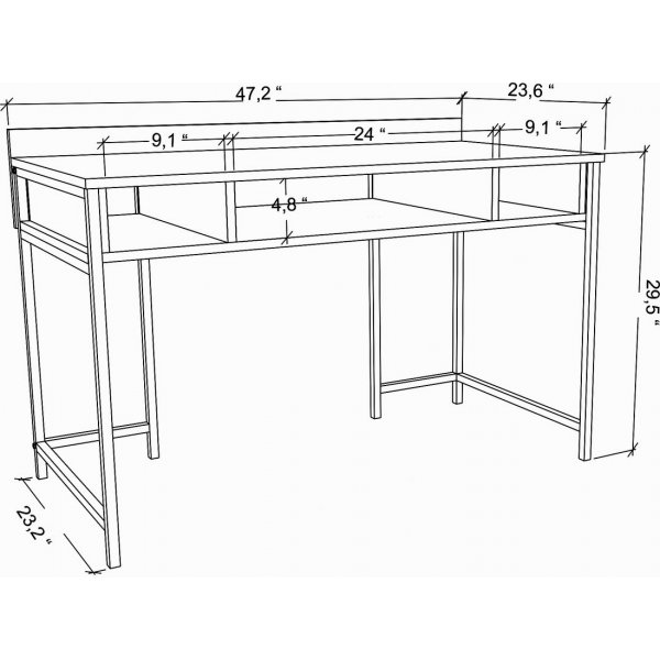 Bureau Alma 120 x 60 cm - Blanc/chêne Bureau Alma 120 x 60 cm - Blanc/chêne