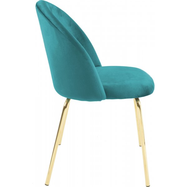 Giovani stol i grön sammet med ben i mässing + Textilrengöring för möbler Giovani stol i grön sammet med ben i mässing + Textilrengöring för möbler