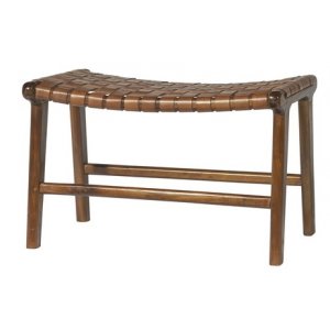 Fotpall Porto Large - Konjak / Teak + Reng�ring f�r m�bler