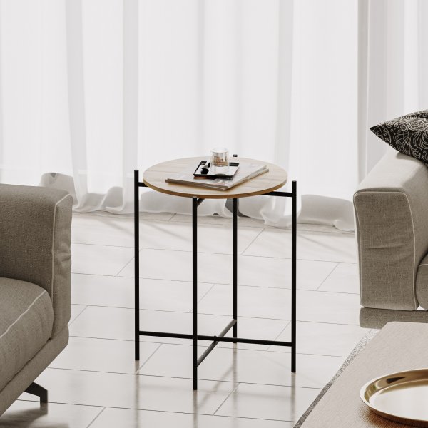 Vela 4 bijzettafels - Zwart/beige Vela 4 bijzettafels - Zwart/beige