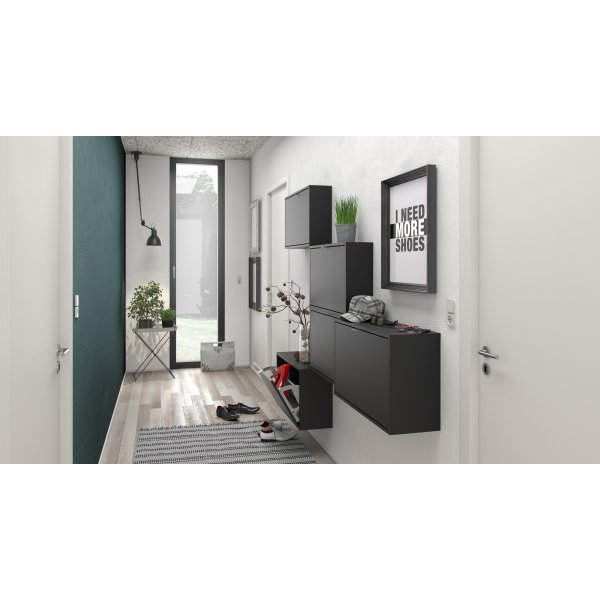 Meuble  chaussures  3 compartiments - Noir