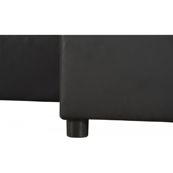 Bäddsoffa 218 cm PU-läder svart - Dream Bäddsoffa 218 cm PU-läder svart - Dream