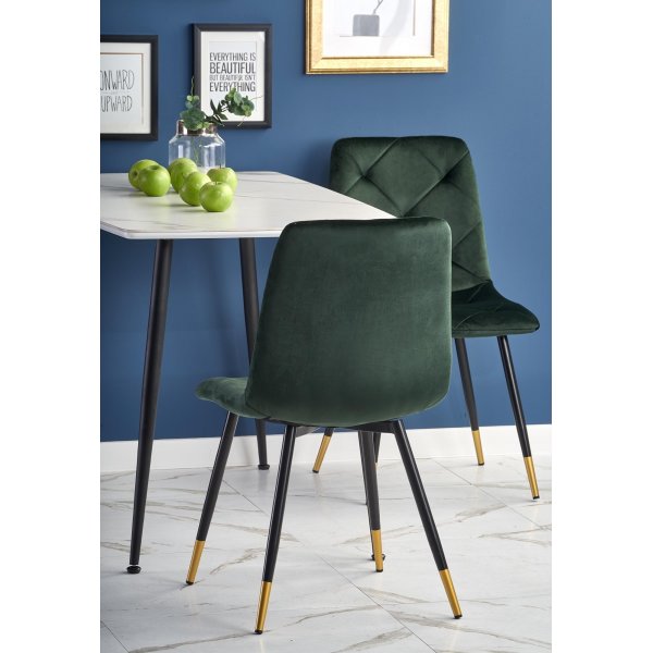 Table à manger Marco 120 x 70 cm - Marbre blanc/noir Table à manger Marco 120 x 70 cm - Marbre blanc/noir