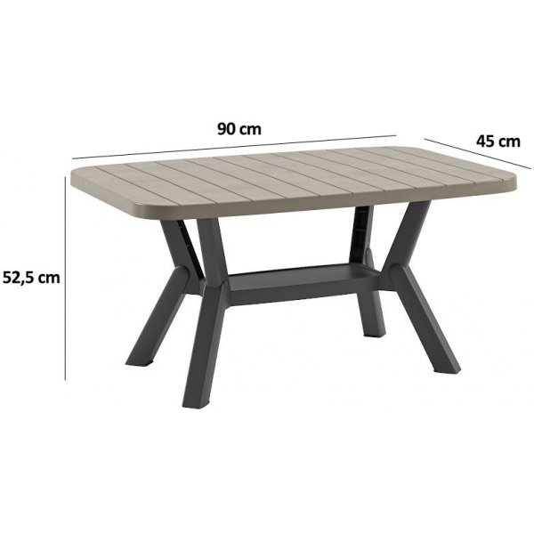 Table basse Silva 90 x 45 cm - Anthracite/vison Table basse Silva 90 x 45 cm - Anthracite/vison