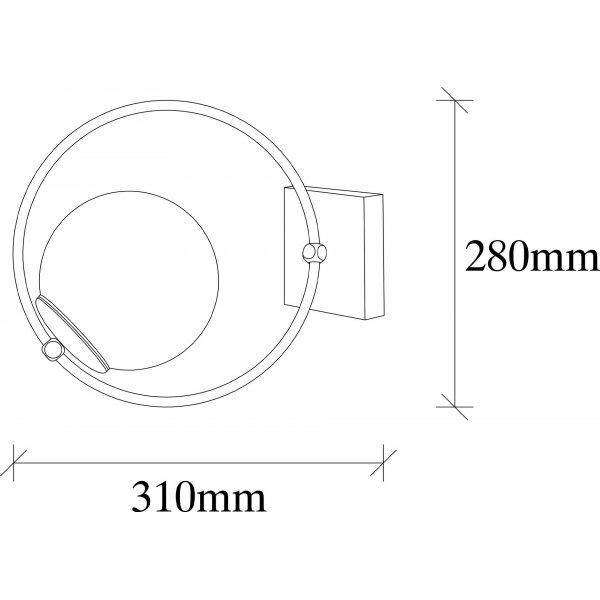 Dolly wandlamp 3911 - Zwart/wit