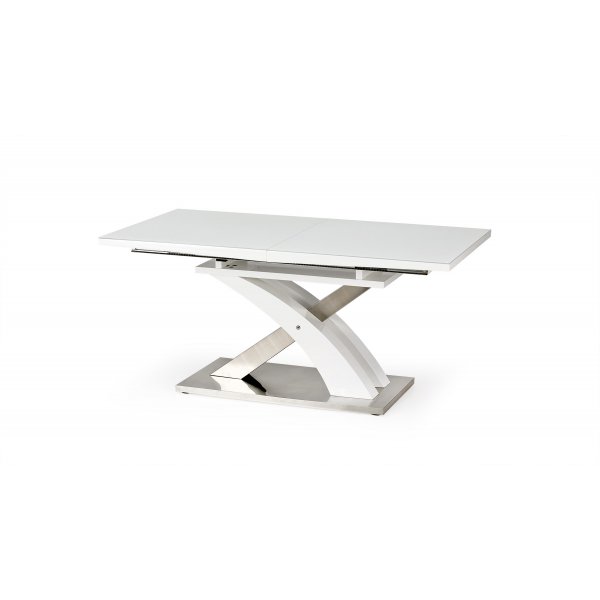 Table  manger en blanc brillant - extensible de 160  220 cm