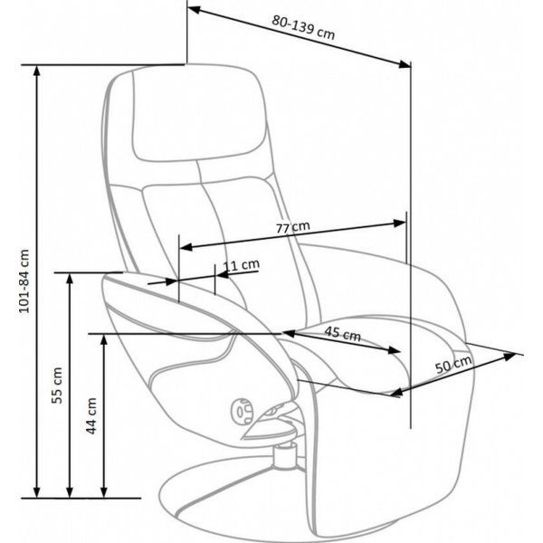 Fåtölj ställbar i konstläder - Berit Fåtölj ställbar i konstläder - Berit