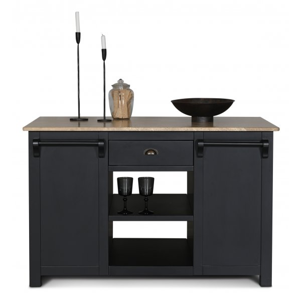 Heritage K�ks� med marmor - Svart stomme / Ljusbrun Emprador marmor